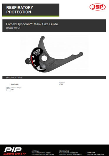 JSP Force Typhoon Mask Size Guide Measuring Tool