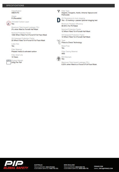 JSP Press To Check Abek1 P3 Filters
