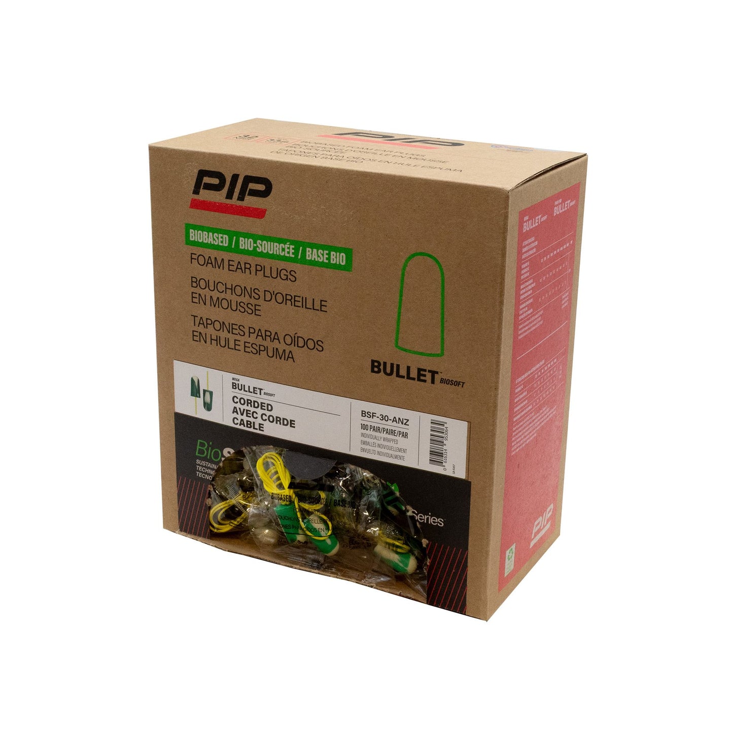 Mega Bullet Biosoft Earplugs - corded/uncorded x box quantity