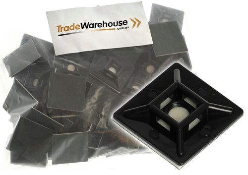Nylon Cable Tie Mount Black 20mm - pack of 100