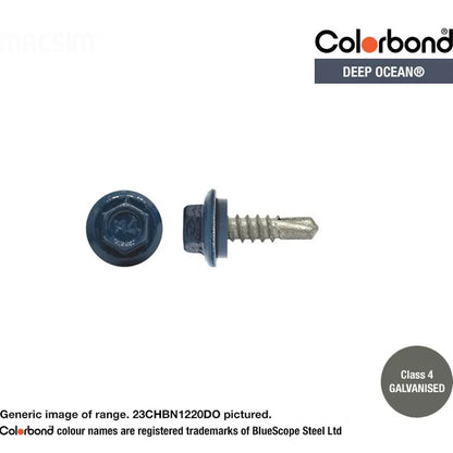 Macsim Hex Washer Face Self Drilling Galvanised PAINTED HEAD Screws - Box of 1000 - Various Sizes and Colours