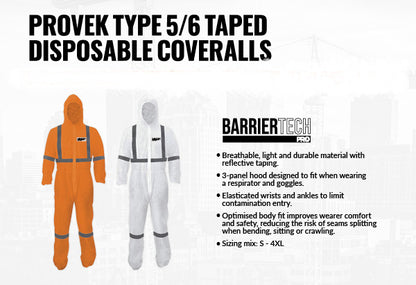 Pro Choice Type 5/6 Taped Disposable Coveralls Pack of 5 - Various Sizes