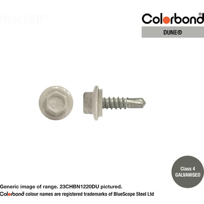 Macsim Hex Washer Face Self Drilling Galvanised PAINTED HEAD Screws - Box of 1000 - Various Sizes and Colours