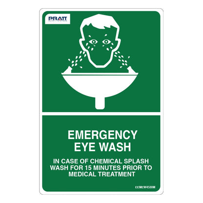 Pratt Emergency Shower & Eyewash Signs and Optional Wall Mounting Brackets
