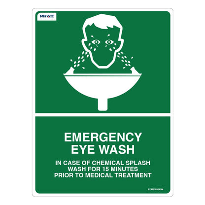 Pratt Emergency Shower & Eyewash Signs and Optional Wall Mounting Brackets