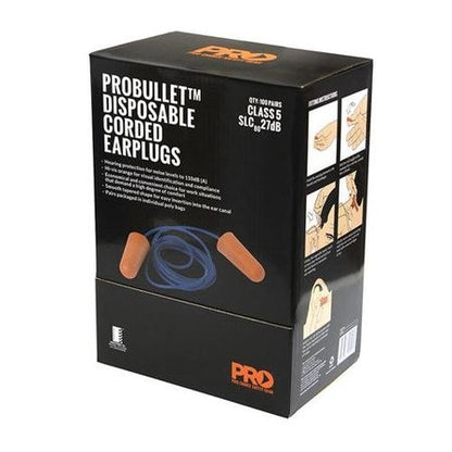 Pro Choice ProBullet Disposable Corded and Uncorded Earplugs - Various Pack Quantities