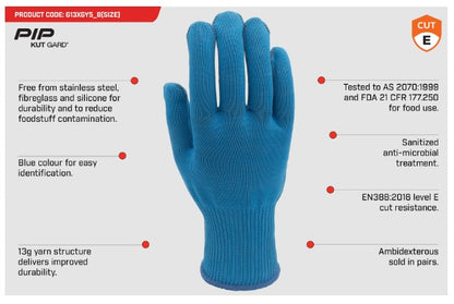 Kut Gard 13G Food Gloves CUT E - 12 pairs in 7 size options