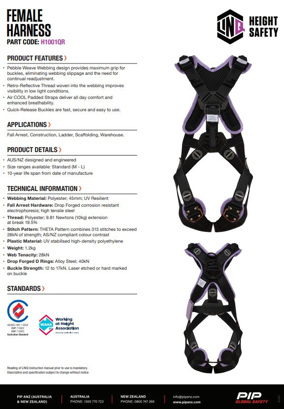 Linq Female Harness + QR Buckle (M-L)