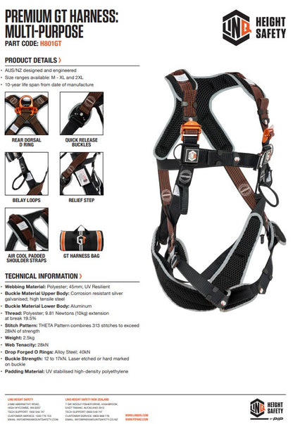 Linq Premium GT Harness - Rope Access, Multi-Purpose, Riggers or Tower Harnesses