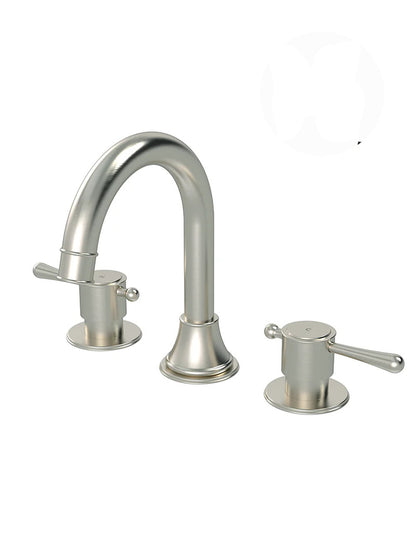Meir Harrington Brushed Nickel Three Hole Basin Set with Lever Handle