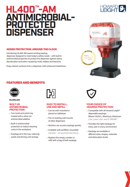 Howard Leight Uncorded Earplug Dispensers & Canisters