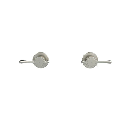 Meir Harrington Brushed Nickel Quarter Turn Wall Tap Set