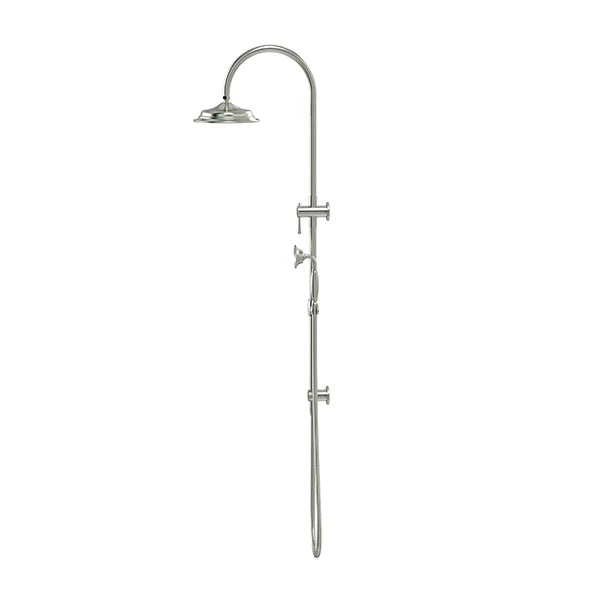 Meir Harrington Brushed Nickel Combination Shower Rail Set