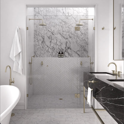 Meir Harrington Brushed Nickel Combination Shower Rail Set
