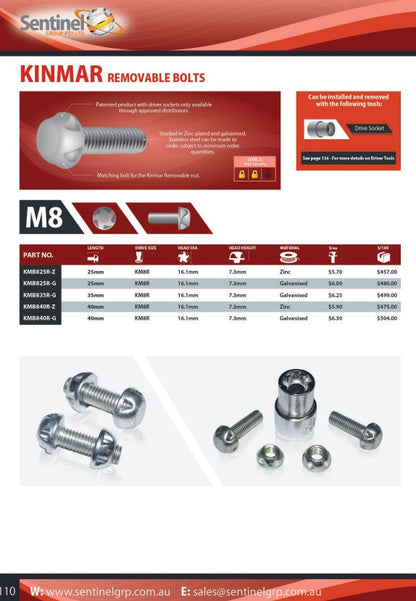 Kinmar Removable Drive Socket - Various Size Options