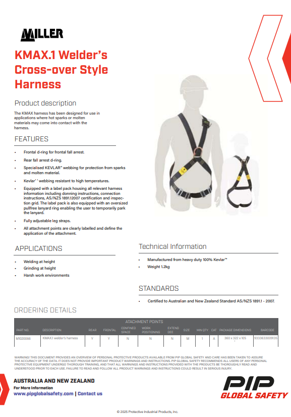 Miller KMax Welders Harnesses