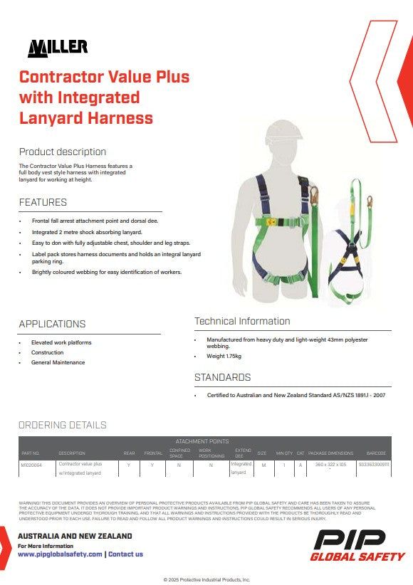 Miller Polyester Webbing Harnesses
