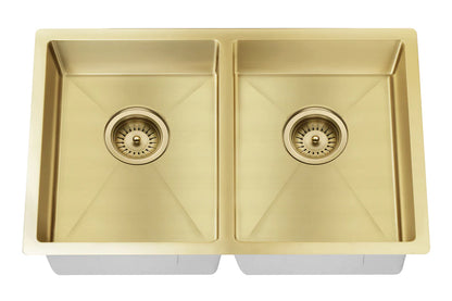 Meir Lavello Kitchen Sink - Double Bowl 760 x 440mm - 3 Colour Finishes