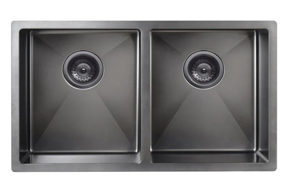 Meir Lavello Kitchen Sink - Double Bowl 760 x 440mm - 3 Colour Finishes