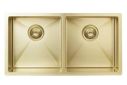 Meir Lavello Double Bowl Kitchen Sink - 860 x 440mm - 3 Colours Finishes