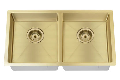 Meir Lavello Double Bowl Kitchen Sink - 860 x 440mm - 3 Colours Finishes