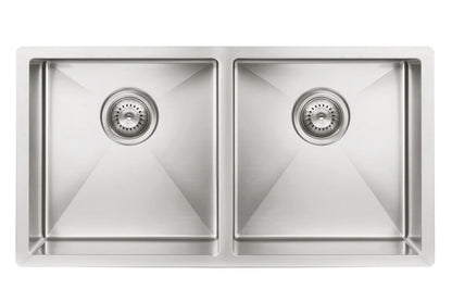 Meir Lavello Double Bowl Kitchen Sink - 860 x 440mm - 3 Colours Finishes