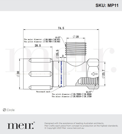 Meir Round Mini Stop Cistern Tap with or without Backplate - Various Colour Finishes