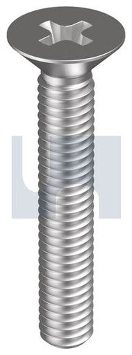 Countersunk Phillips Drive Machine Screw 304 Stainless Steel - M2.5 x 16mm Box of 100