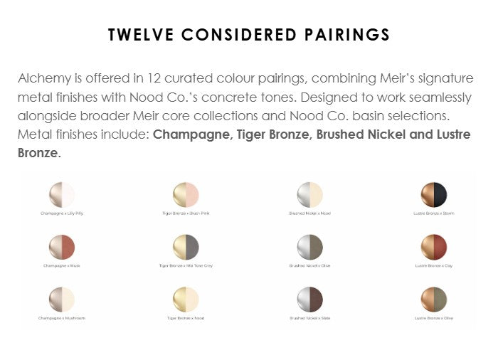 Meir X Nood Co. Alchemy Series Progressive Basin Mixer - Various Colour Finishes
