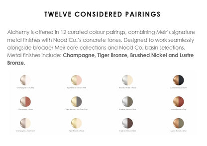 Meir X Nood Co. Alchemy Series Progressive Basin Mixer - Various Colour Finishes