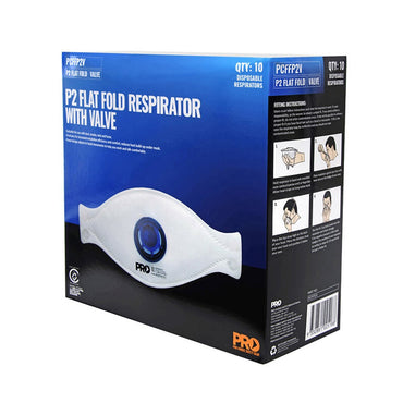 Pro Choice Dust Masks Flat Fold P2 Valve - Box of 10
