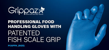 GRIPPAZ Food Plus 8mil 30cm Extended Use Gloves - 50 or 500 Pieces in 6 Size Options