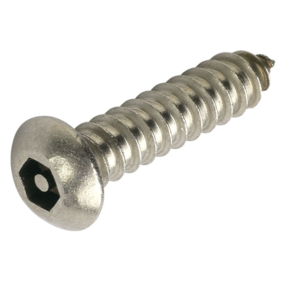 Pin Hex Button Head 304 Stainless Steel Self Tapping Screw Box of 100 - in Various Sizes