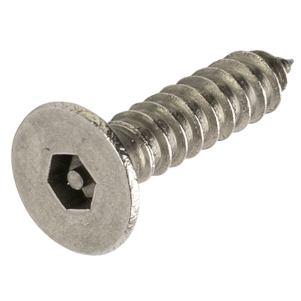 Pin Hex Countersunk 304 Stainless Steel Self Tapping Screw Box of 100 - in Various Sizes
