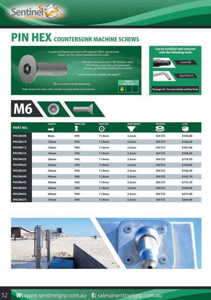 Pin Hex Insert Bit - Various Sizes
