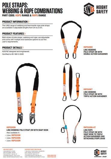 Linq 2m Rope Kernmantle - RG13D with Perm KTASA26 ERS Cover & Snap Hook To Thimble