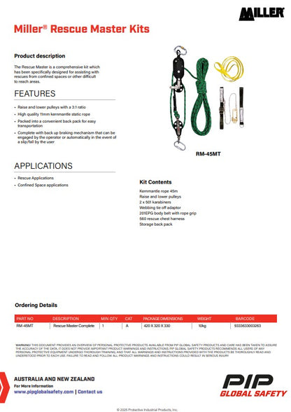 Miller SafEscape Rescue Systems and Accessories