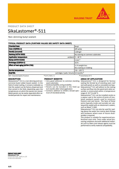 Sikalastomer 511 Off White 310ml Cartridge - Box of 36