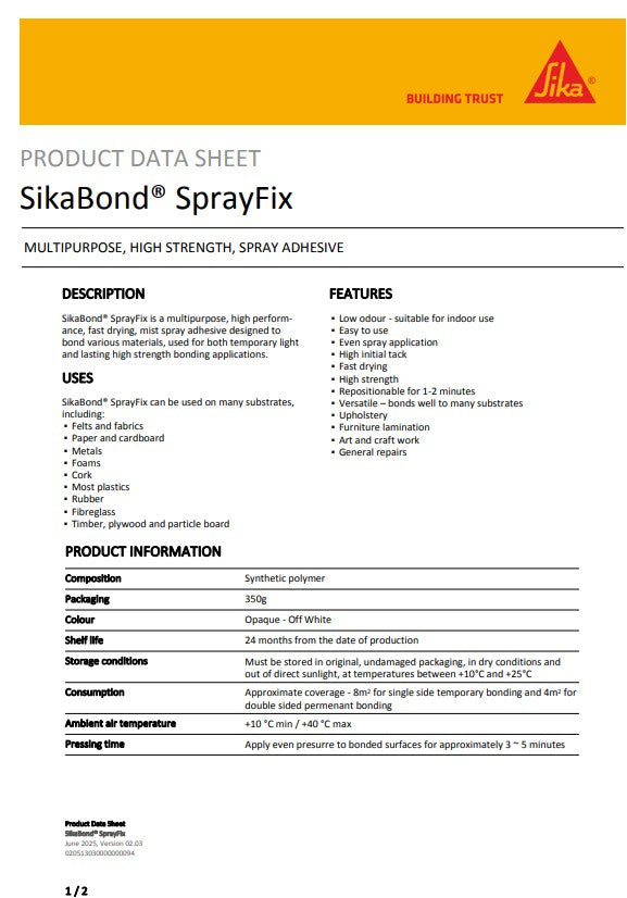 SikaBond SprayFix 575ml can - Box of 6