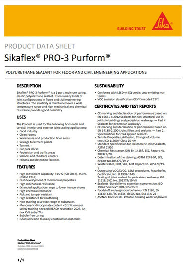 SikaFlex PRO-3 Purform Concrete Grey 600ml Sausage - Box of 20