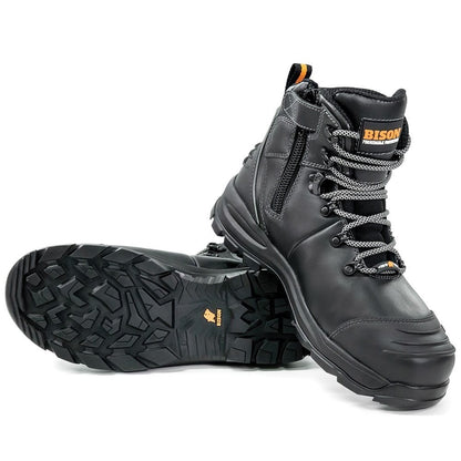 Bison Xt Zip Side Lace Up Safety Boot - 3 colour options