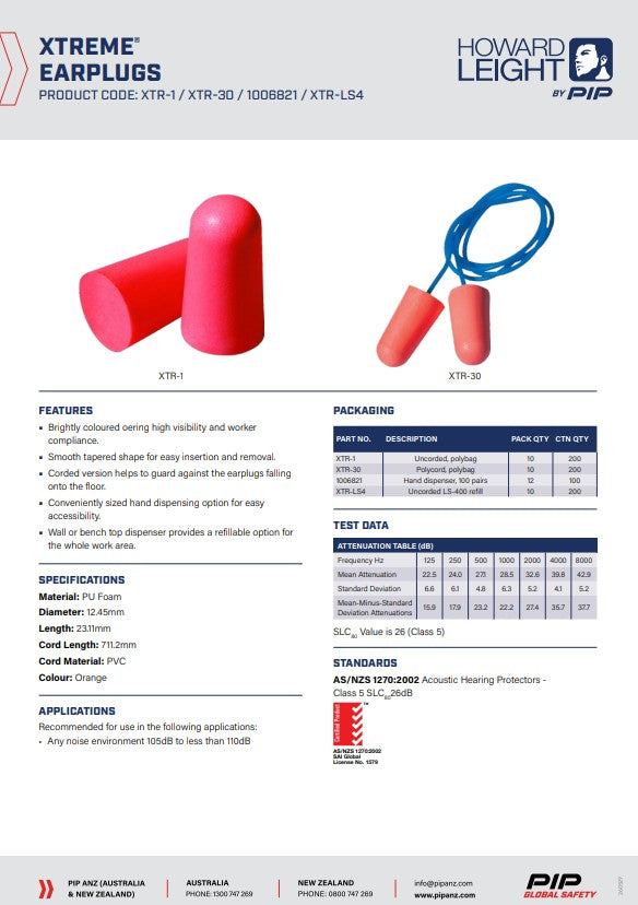 Howard Leight Disposable Earplugs Corded/Uncorded