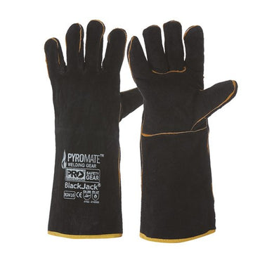 Pro Choice Pyromate Black Jack Black and Gold Welders Gloves Large - 6 or 12 Pairs