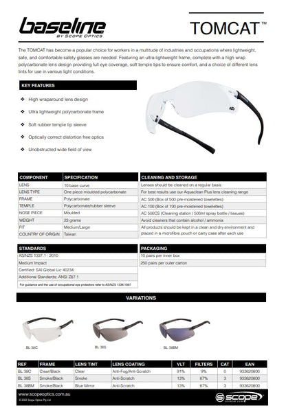 Scope Clone Safety Glasses - 10 pairs in 2 Lens Colour Options
