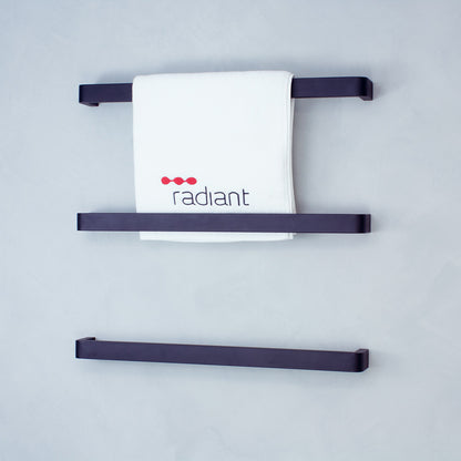 Radiant Single SQUARE WITH ROUNDED ENDS Bar NON-HEATED Towel Rails (NH-VAIL) - Various Widths and Colour Finishes