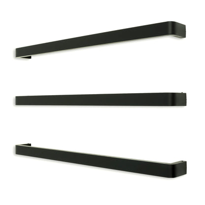 Radiant Single SQUARE WITH ROUNDED ENDS Bar Heated Towel Rail Kits (VAIL) - Various Widths, Colour Finishes and Number of Bars Available