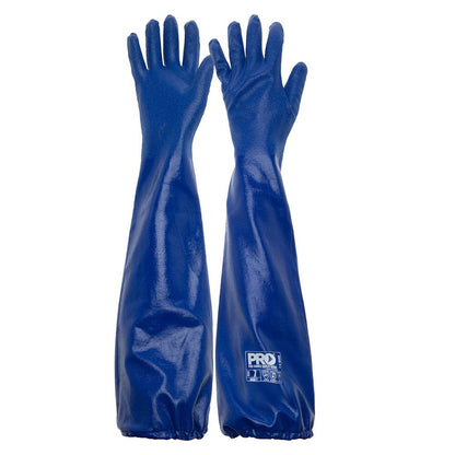 Pro Choice Blue Nitrile Extended Length Chemical Gloves - 6 Pairs in 5 Size Options