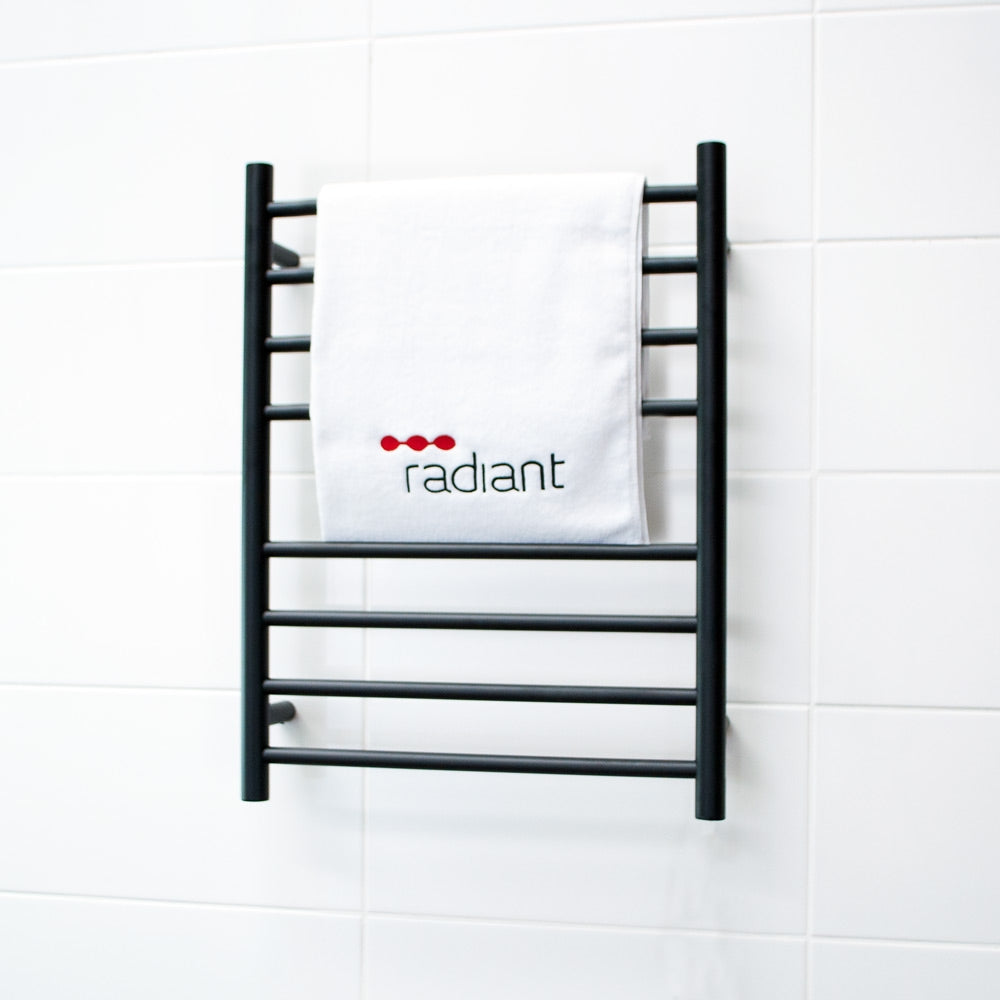 RADIANT NON-Heated Towel Rail/Rack ROUND Bar BLACK - 530 x 7000mm [BLTR530]