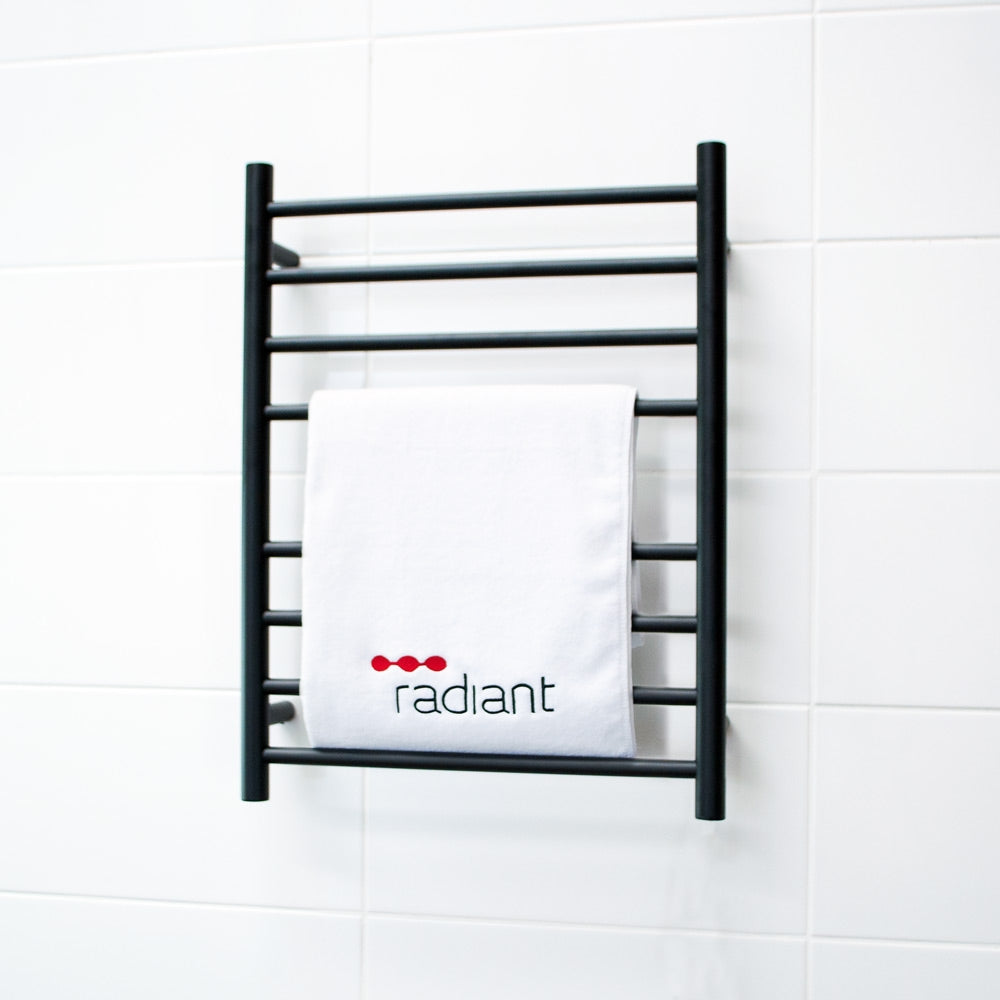 RADIANT NON-Heated Towel Rail/Rack ROUND Bar BLACK - 530 x 7000mm [BLTR530]