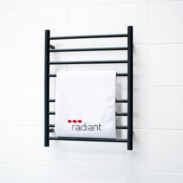 RADIANT NON-Heated Towel Rail/Rack ROUND Bar BLACK - 530 x 7000mm [BLTR530]